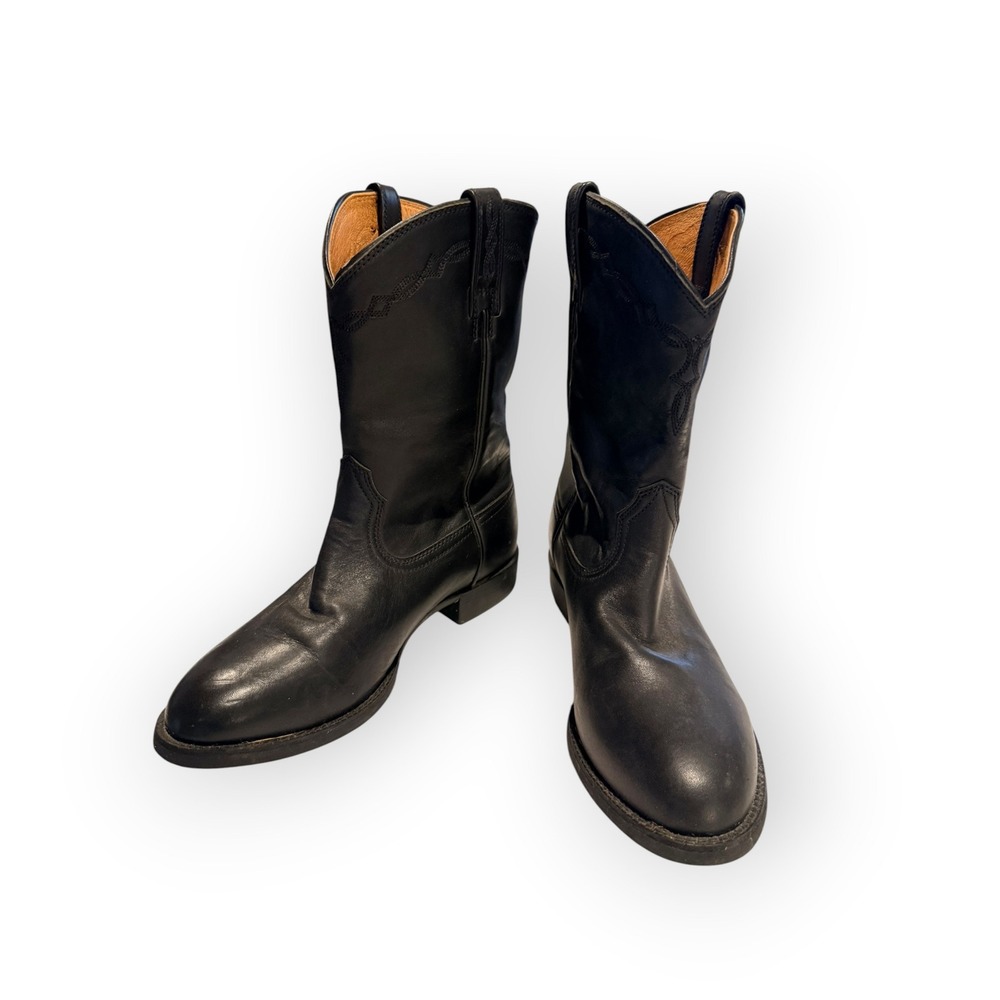 Ariat Heritage Roper Black Leather Cowboy Western Boots Women's Size 7.5C